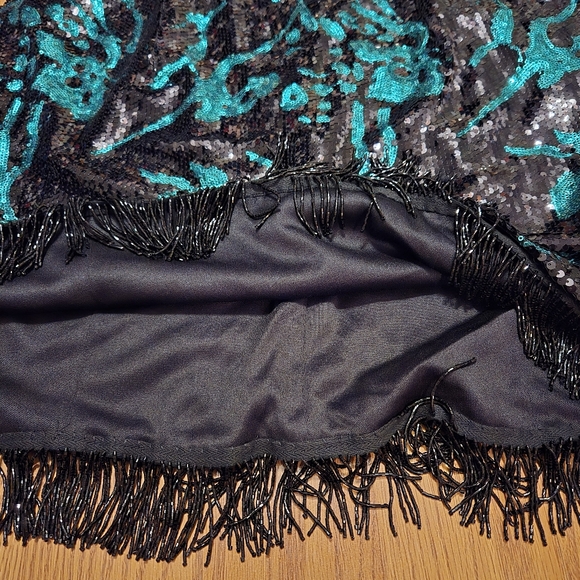 Alyce Jean De Lys Black Emerald Green Sequins Dress Mini Prom Formal Vintage 18 - Picture 7 of 16